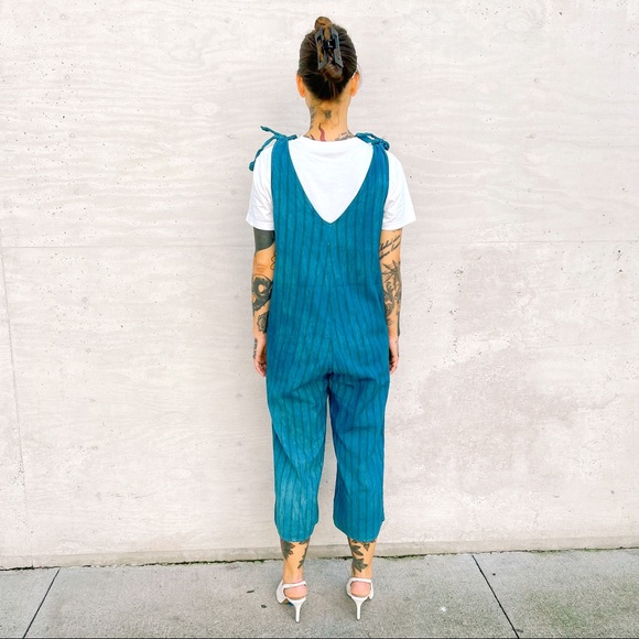 MISS SELFRIDGE/Women's Jumpsuit Linen/Cotton Blend Custom Indigo Dye sz 8 - Picture 2 of 5